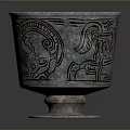 Intricate Carved Silver Cup With Traditional Sculptural Patterns And Artistic Designs