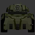 Camouflage Armored Tank 3D Model With Military Cannon And Six Wheels