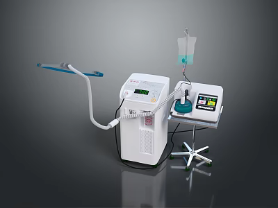 Advanced Clinical Medical Equipment With Display Screen IV Infusion Stand And Treatment Probe 3d model