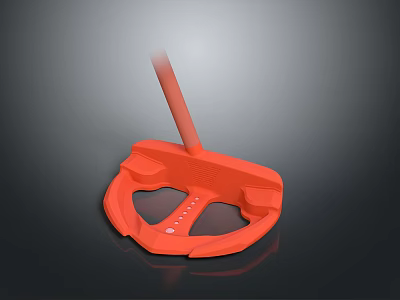 Modern Orange Golf Putter With Ergonomic Grip And Precision Head Structure 3d model