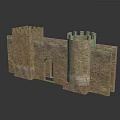 Cartoon Castle Scene With Brick Built Towers And Central Archway Entrance