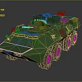 Green Military Armored Vehicle With Multiple Wheels And Top Mounted Weapon