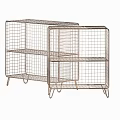 Metal Wire Shelving Units with Multi Layer Grid Design and Stable Legs 3d model
