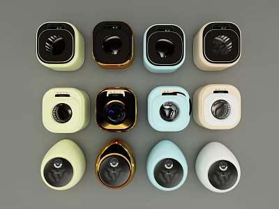 Small Modern Design Washing Machines In Various Color Options For Home 3d model Small Modern Design Washing Machines In Various Color Options For Home 3d model