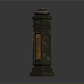 Vintage Green Pillar Box With Decorative Gold Accents And Classic Design
