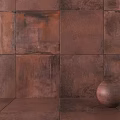 Metal Wall Components With Square Panels Copper Brown Finish And Circular Decorative Sphere 3d model