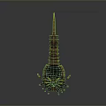 Mythical Animal With Tower Like Body And Yellow Brown Spiked Structure