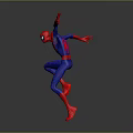 Spider Man 3D Model in Dynamic Action Pose with Red and Blue Costume