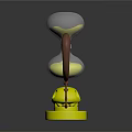 Decorative Hourglass With Brown Swirled Stand And White Skull On Black Base