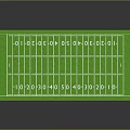 American Football Field Model With Green Turf And White Yard Line Markings