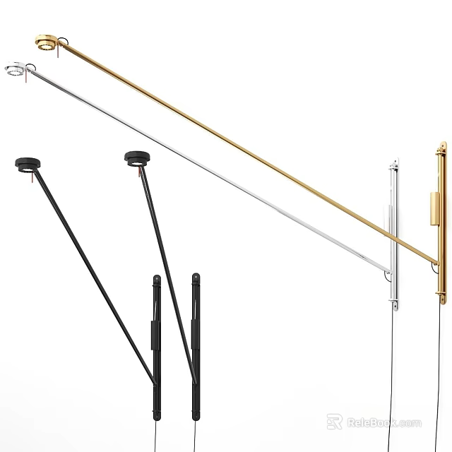 Black Gold White Wall Lights With Adjustable Arms And Modern Design 3d model 