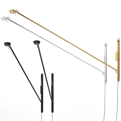 Black Gold White Wall Lights With Adjustable Arms And Modern Design 3d model