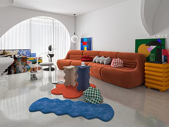 modern living room 3d model