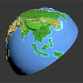 Realistic Globe Model With Blue Ocean Green Continents And Yellow Landmasses