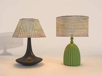 Table lamp Bamboo lamp 3d model