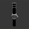 Modern Wrist Watch With Black Strap And Illuminated Round Dial Design