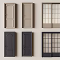 Modern Sliding Doors In Beige And Dark Gray For Interior Design 3d model