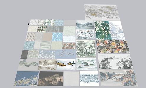 Modern ceramic tile combination decoration materials indoor paving tile floor tile wall tile 3d model