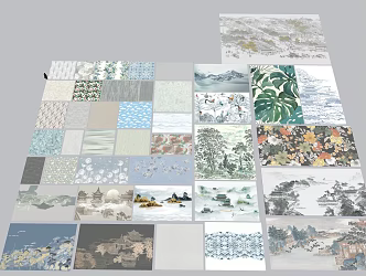 Modern ceramic tile combination decoration materials indoor paving tile floor tile wall tile 3d model