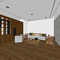 Modern Public Office Space With Open Layout Desks Chairs Bookshelves And Wooden Stumps