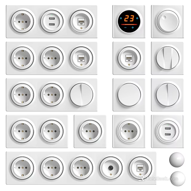 Modern White Air Conditioner Vents With Sleek Design And Multiple Styles For Home Use 3d model 