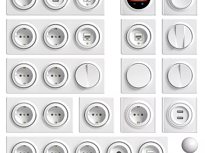 Modern White Air Conditioner Vents With Sleek Design And Multiple Styles For Home Use 3d model