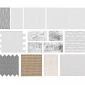 Textured Wall Panels In Neutral Tones With Diverse Patterns And Materials
