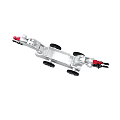 Silver Trailer Model With Black Wheels And Red Hooks