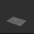 White Square Electronic Device With Triangular Protrusion On Black Background