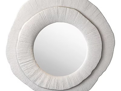 Artistic Modern Round Mirror With Textured Layered Frame For Interior Decor 3d model