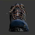High Top Hiking Boots In Blue Gray With Colorful Laces And Non Slip Sole