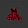 Pink Strapless Dress With White Heart Design Bow Decoration And Fluffy Skirt Fashion Style