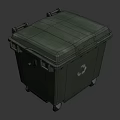 Green Wheeled Trash Bin With Recycling Symbol And Secure Lid