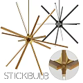 Modern Gold And Black Starburst Pendant Lights With Metal Structure And Detailed Joints
