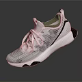 White Athletic Shoes With Mesh Upper Black Accents Lace Up And Sleek Sole