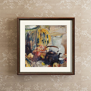 European oil painting brown study historical painting life still life decorative painting 3d model