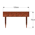 Stylish Console Side Cabinet With Drawers Wood Grain And Curved Legs Design