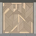Modern background wall wood veneer background wall 3d model