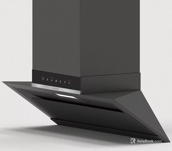 Modern Black Kitchen Range Hood With Control Panel And Efficient Ventilation 3d model 