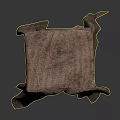Wooden Armchair Furniture Covered With Brown Fabric And Visible Frame Structure