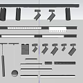 Modern Spotlight Ci Suction Track Spotlight Combination 3d model