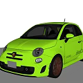 Bright Green Compact Car With Sporty Design Gold Alloy Wheels And Round Headlights