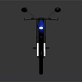 Blue Electric Mountain Bicycle With Large Tires Sturdy Frame And Modern Design