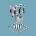 Industrial Electrical Equipment With Red Insulators Metal Frame And Cabinet