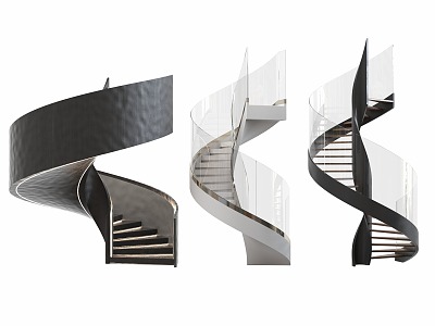 modern revolving staircase 3d model