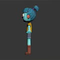 Cartoon Game Movie Character With Blue Skin Open Arms Yellow T-Shirt And Red Boots