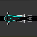Futuristic Teal Motorcycle With SPACE BIKE Design And Neon Lit Wheels