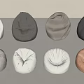 Modern Lazy Sofa Single Sofa Casual Sofa Fabric Single Sofa Bean Bag Sofa 3d model