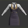 Purple Dress With White Long Sleeve Shirt Yellow Accents Vest Design And Tie