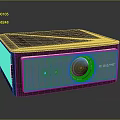 Modern XGIMI Projector With Dark Brown Silver Body And Blue Lens Indicator Light